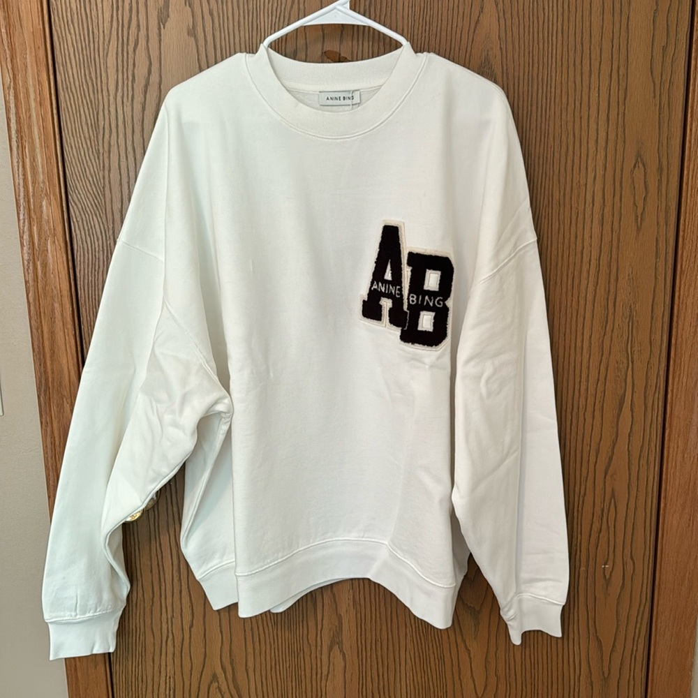 NWT Anine Bing Miles Letterman Sweatershirt